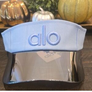Rare ALO Yoga Light Blue Visor with Mirrored Silver Brim